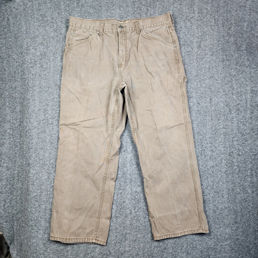 CE‎ Schmidt Work Pants Mens 40x30 Brown Cotton Canvas Carpenter Utility 19R2487P